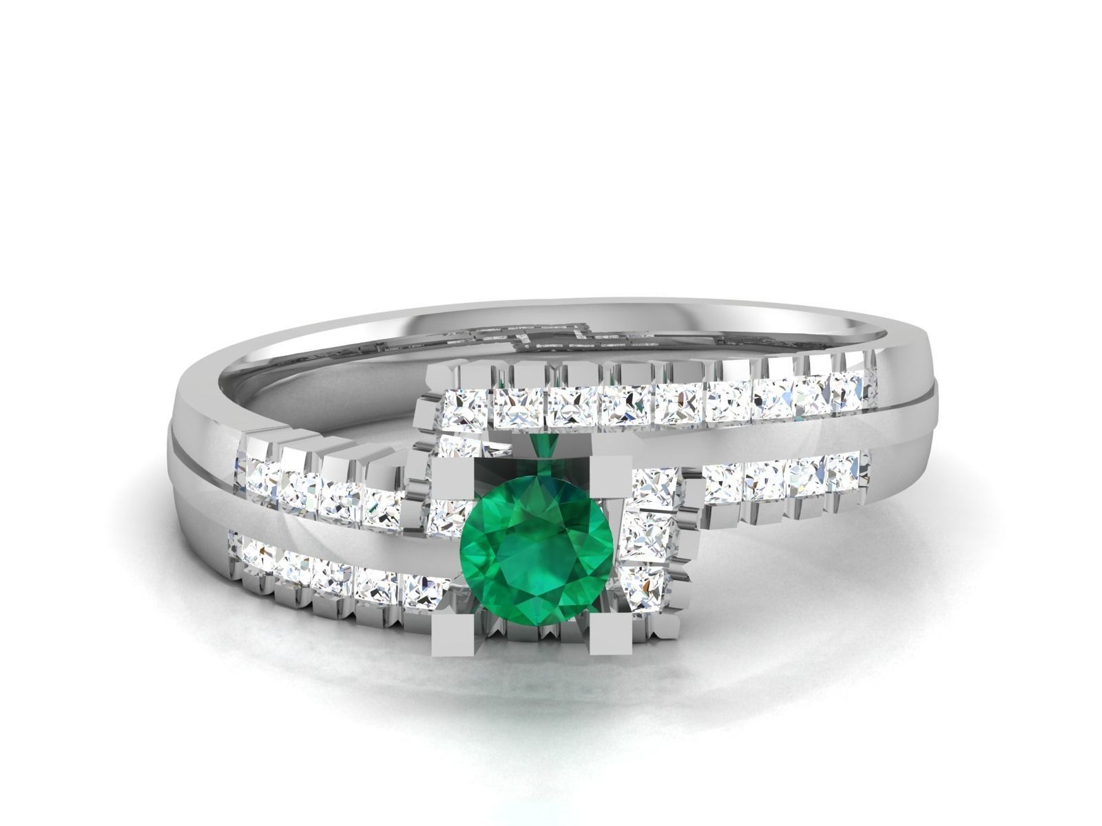 Solitaire Engagement Wedding Diamond Ring 3D print model_8