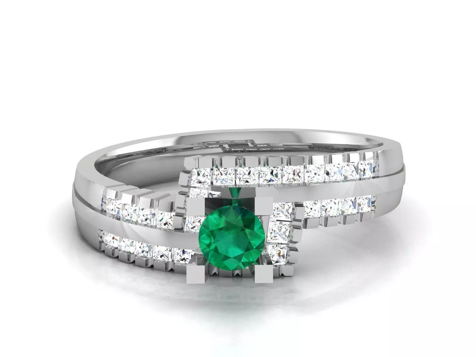 Solitaire Engagement Wedding Diamond Ring 3D print model_0