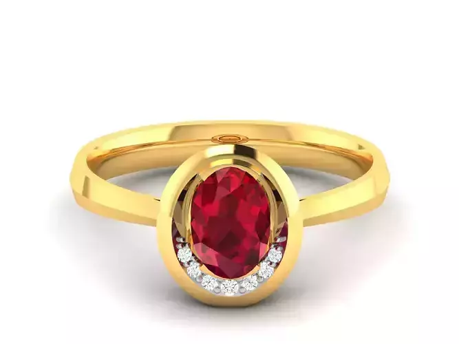 Solitaire Engagement Wedding Diamond Oval Ring 3D print model
