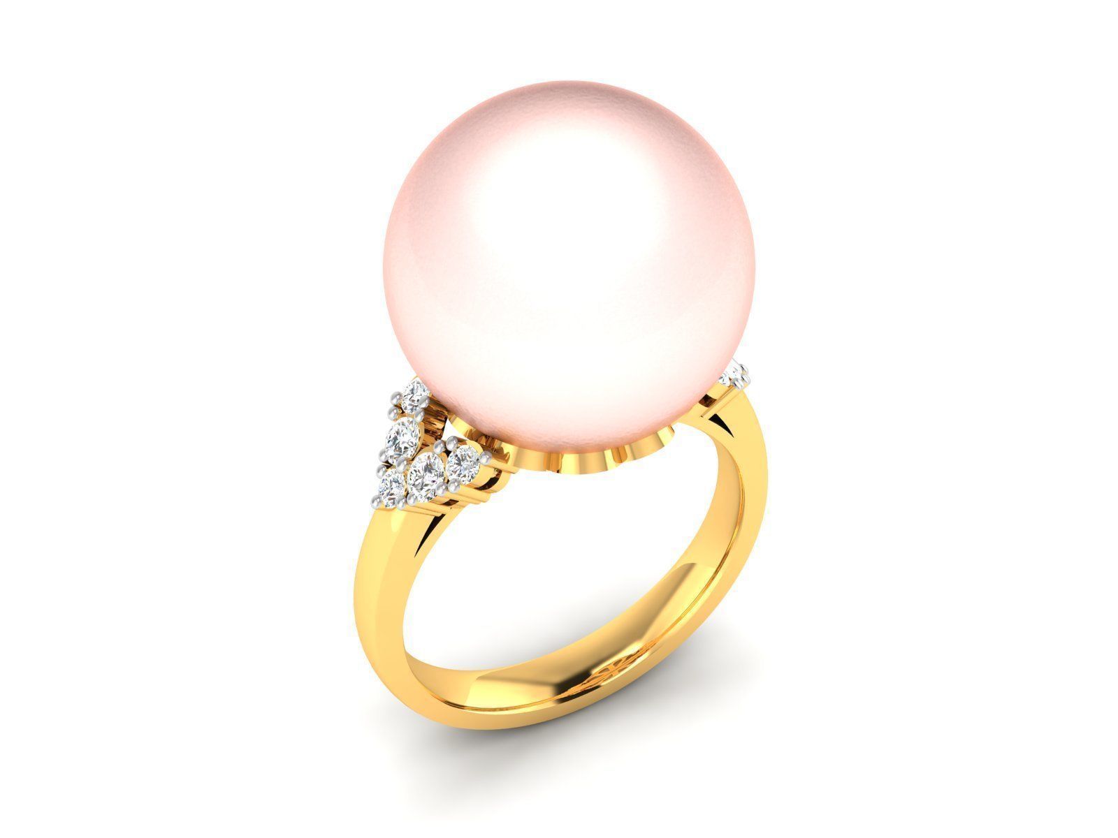Solitaire Engagement Wedding Opal Stone Ring 3D print model_1