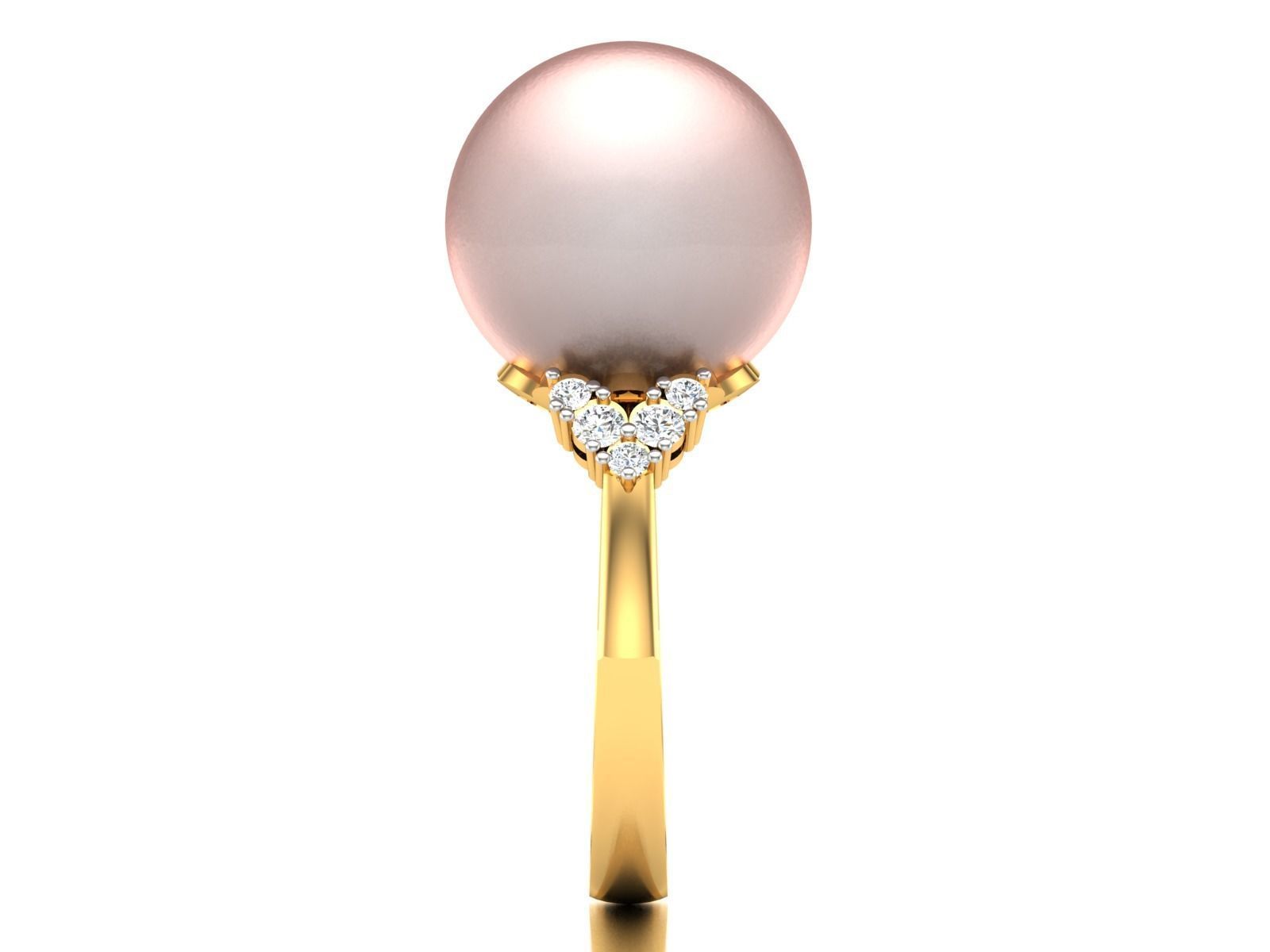 Solitaire Engagement Wedding Opal Stone Ring 3D print model_3