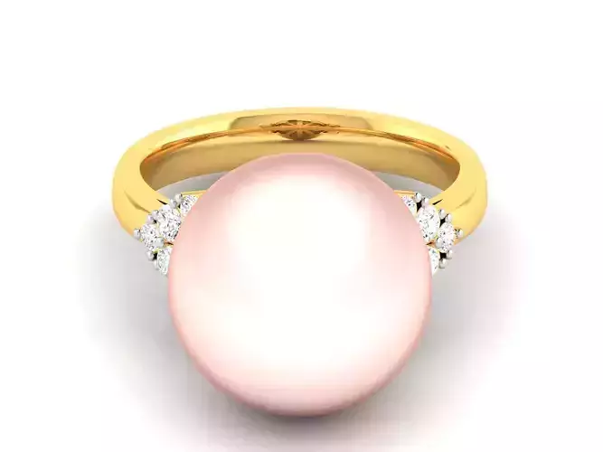 Solitaire Engagement Wedding Opal Stone Ring 3D print model