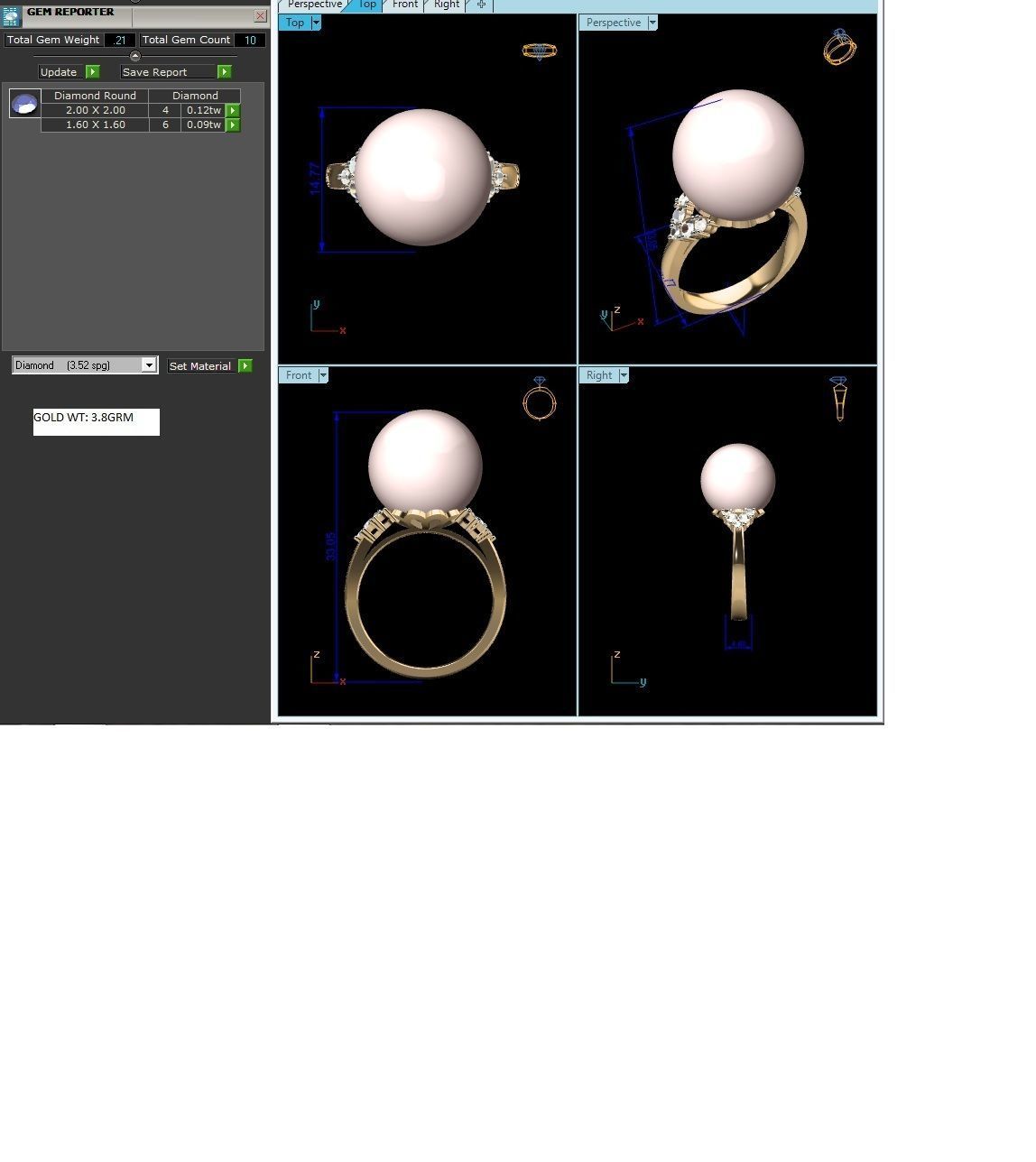 Solitaire Engagement Wedding Opal Stone Ring 3D print model_6