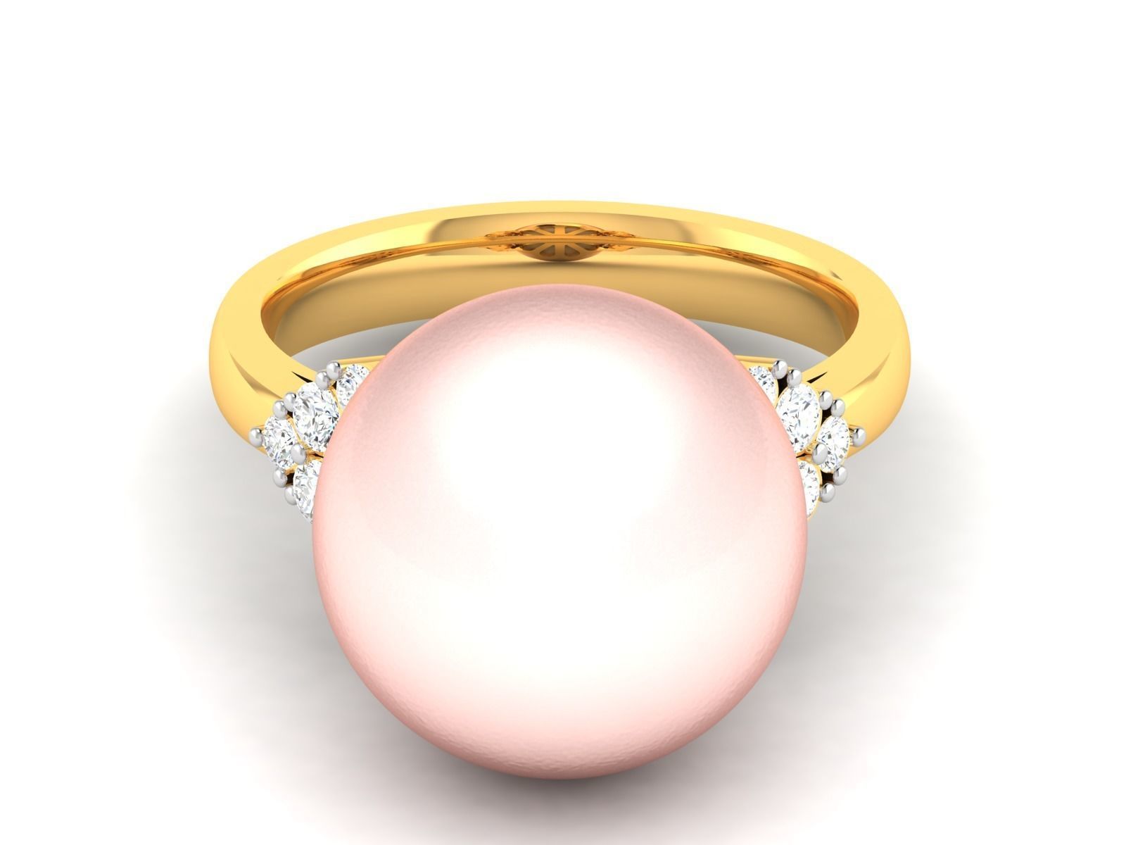 Solitaire Engagement Wedding Opal Stone Ring 3D print model_4