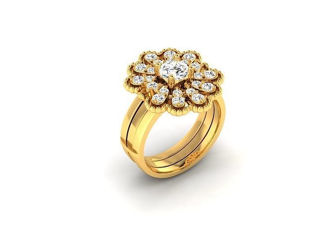 Solitaire Engagement Wedding Diamond Ring 3D print model