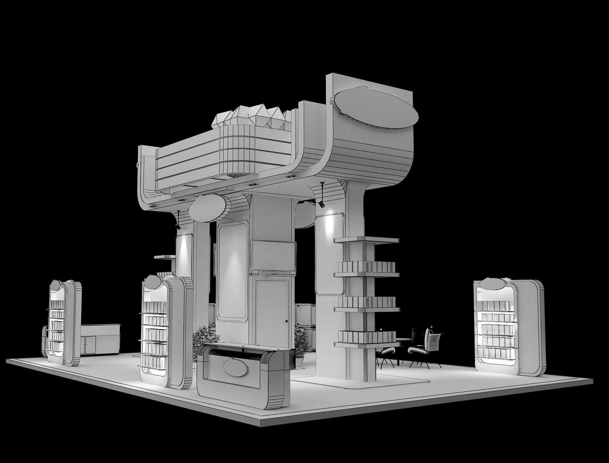 Booth Exhibition Stand a489a 3D model_11