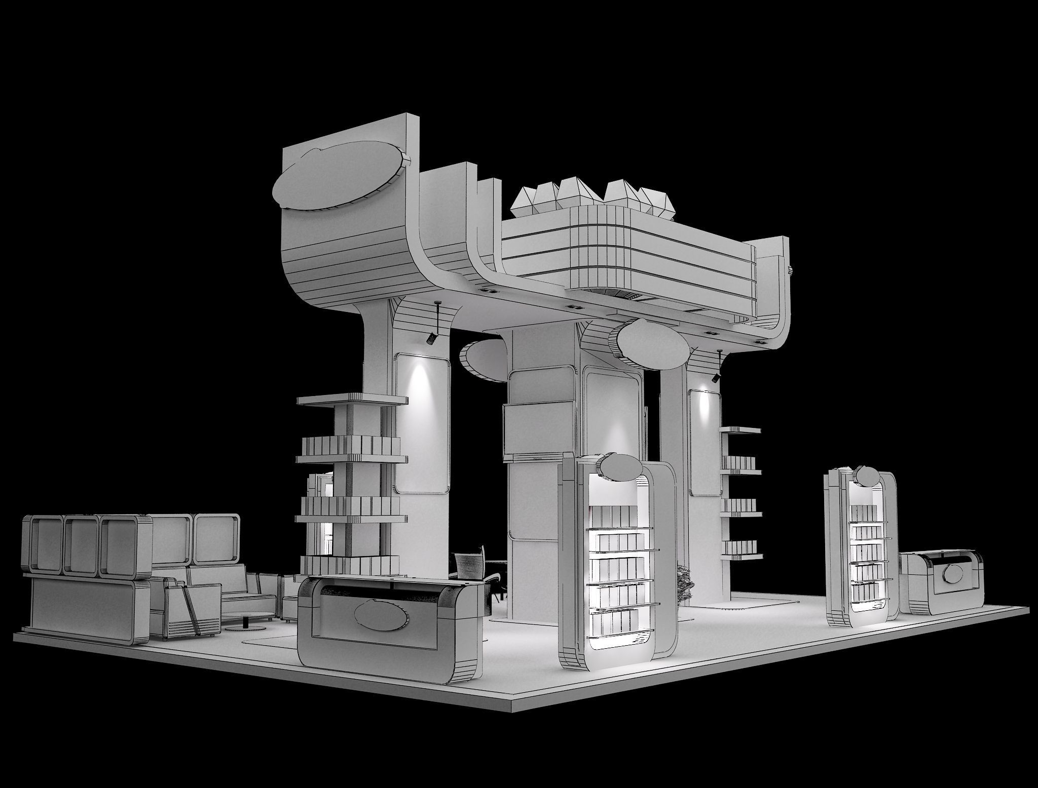 Booth Exhibition Stand a489a 3D model_1
