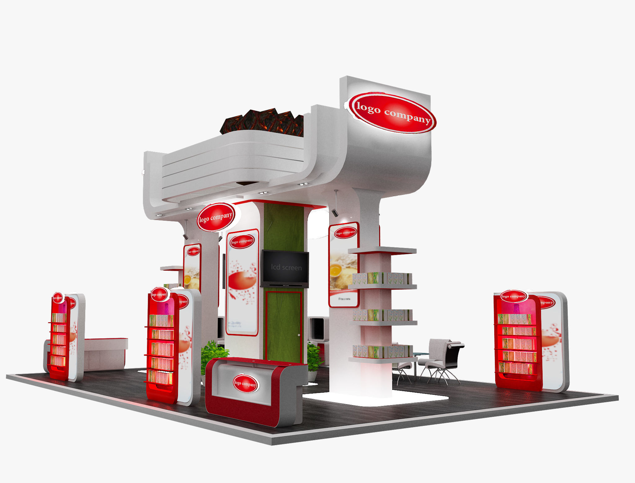 Booth Exhibition Stand a489a 3D model_10