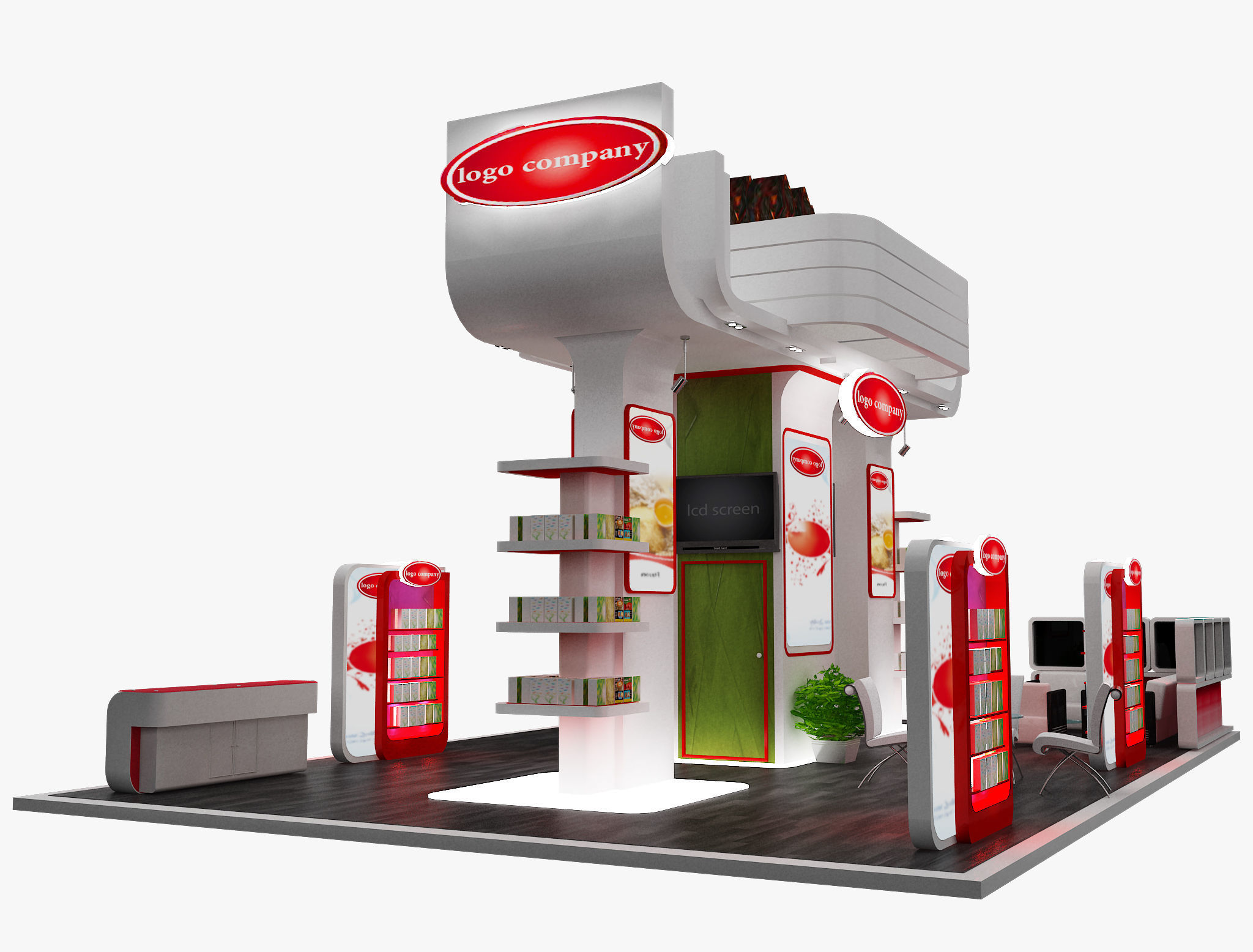 Booth Exhibition Stand a489a 3D model_16