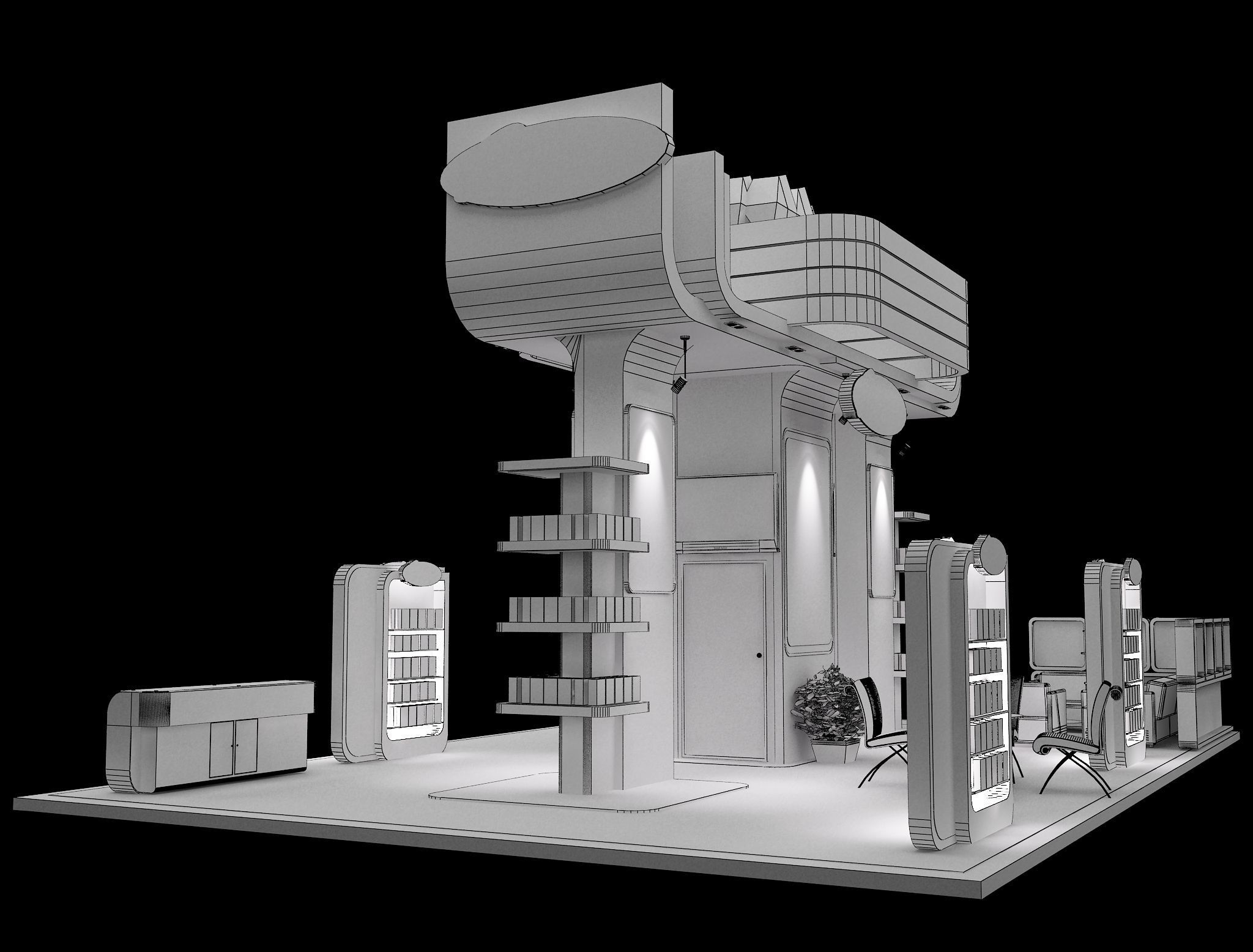 Booth Exhibition Stand a489a 3D model_17