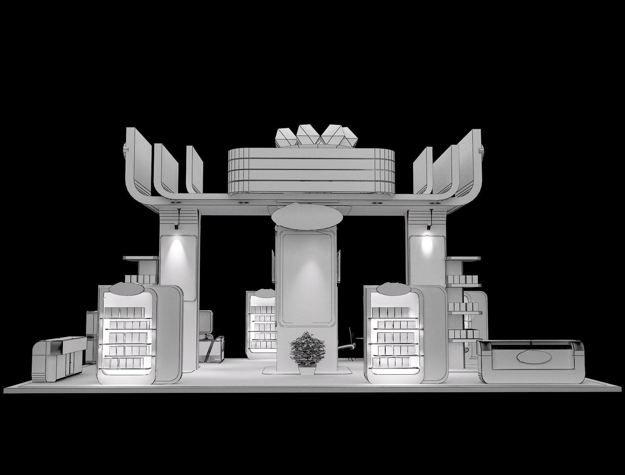 Booth Exhibition Stand a489a 3D model_13