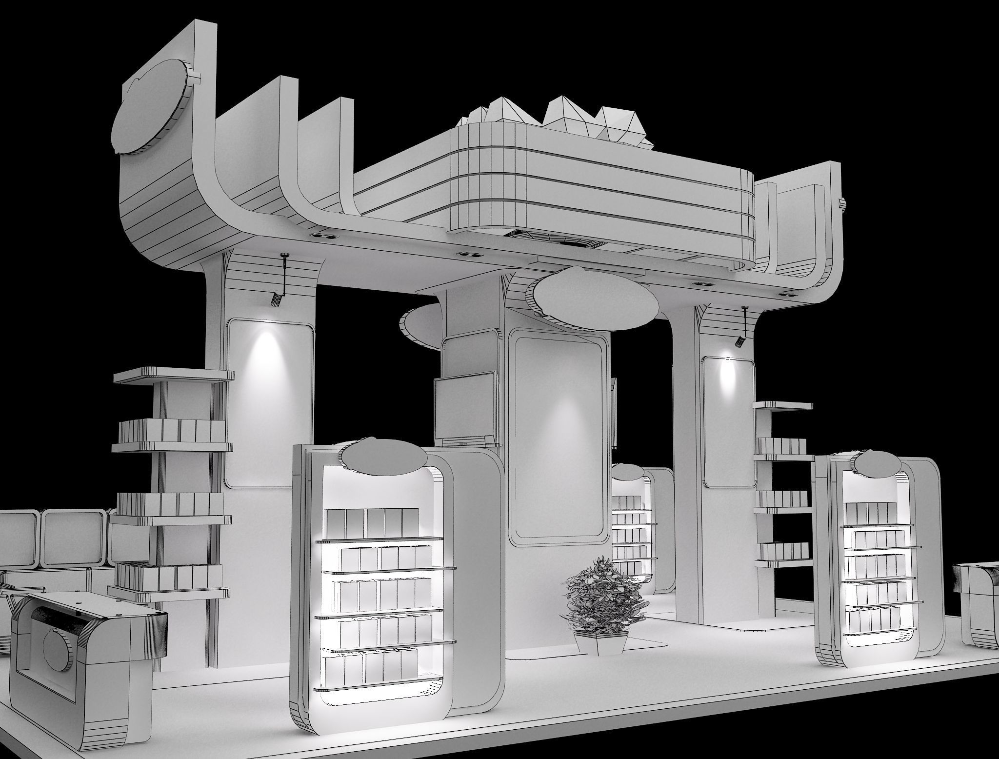 Booth Exhibition Stand a489a 3D model_9