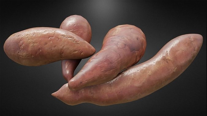 Sweet potato Low -poly 3D model Low-poly 3D model