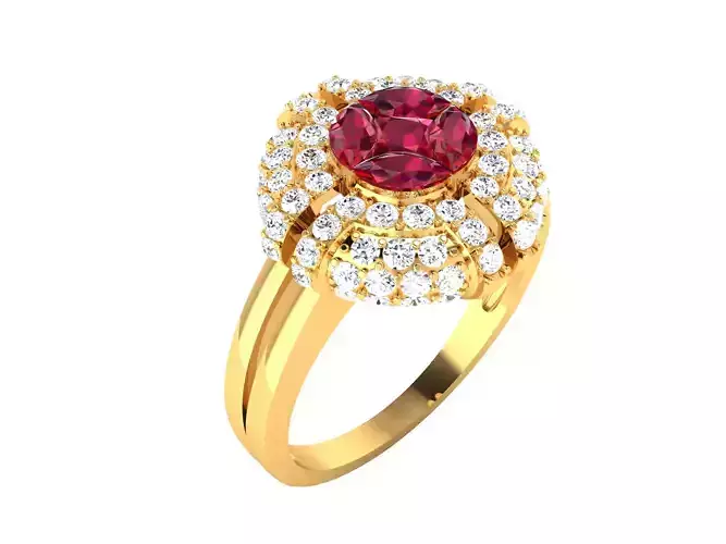 Solitaire Engagement Wedding Diamond Ring 3D print model