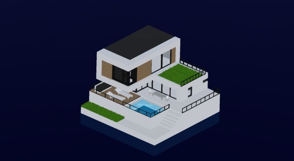 3d House model modern Low-poly 3D model_2