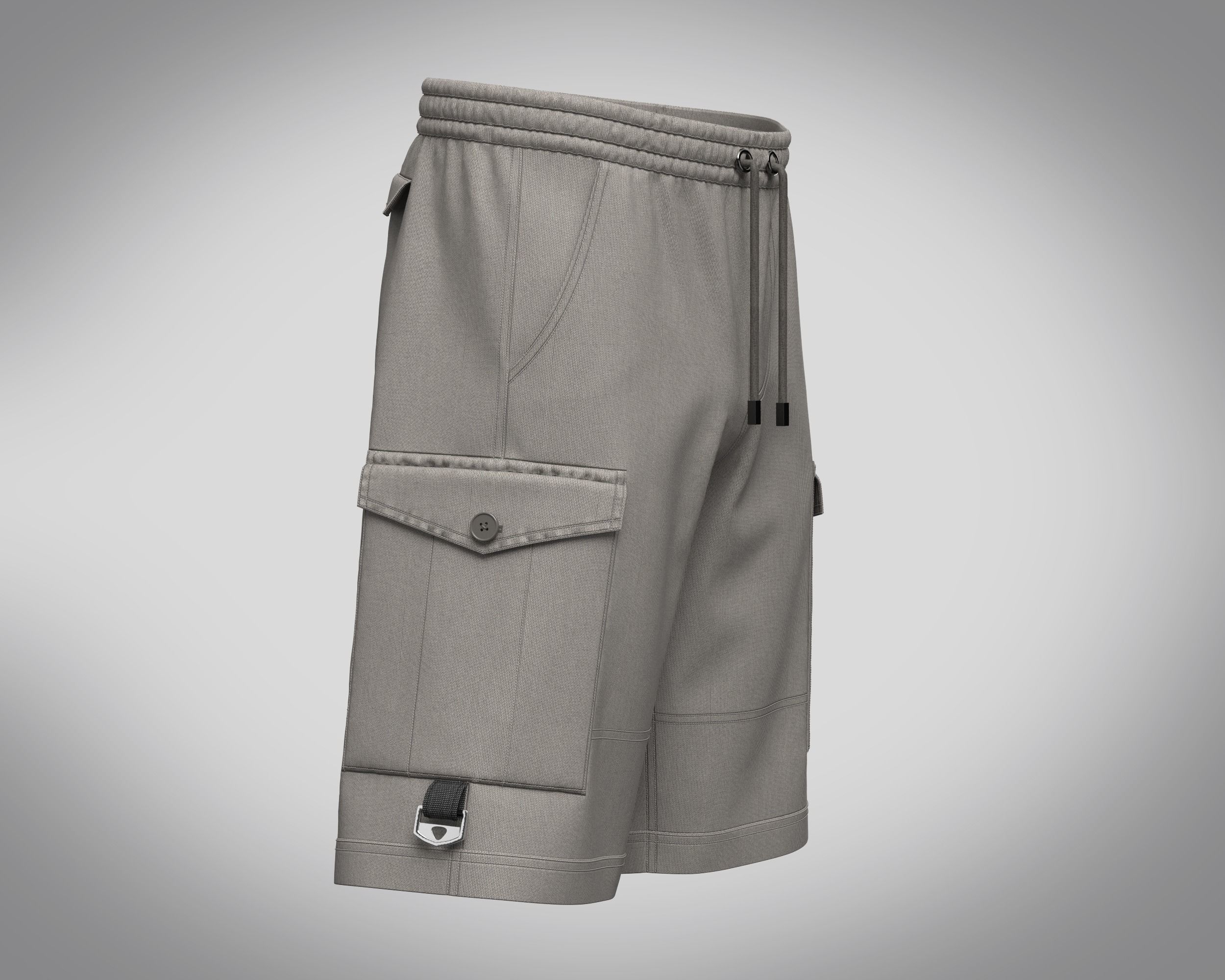 Short Pant Combat 3D model_1