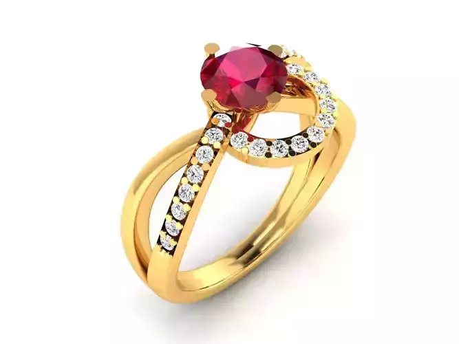 Solitaire Engagement Wedding Diamond Ring 3D print model