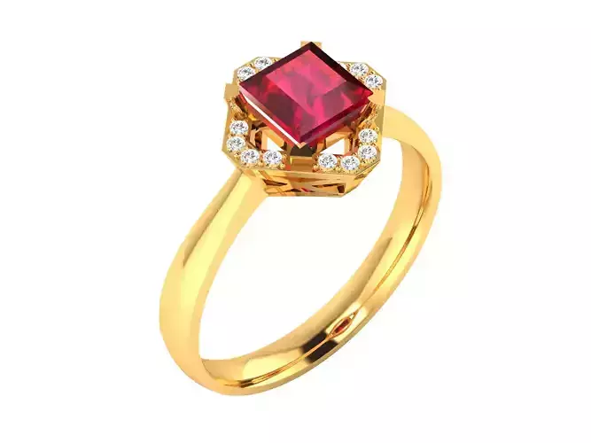 Solitaire Engagement Wedding Diamond Ring 3D print model