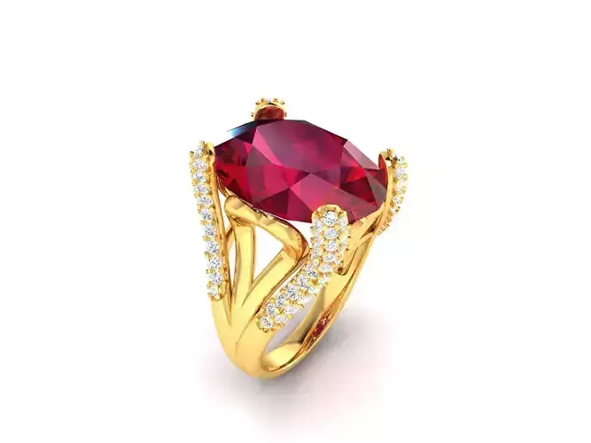 Solitaire Engagement Wedding Diamond Oval Ring 3D print model