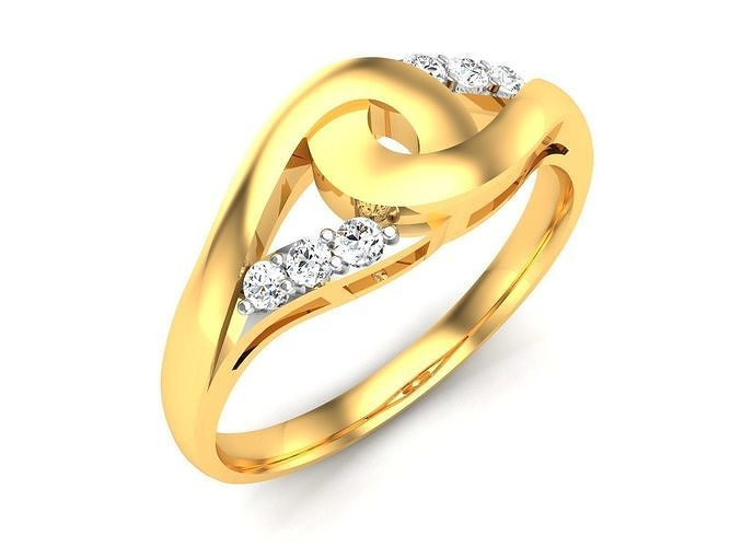 Solitaire Engagement Wedding Diamond Ring 3D print model