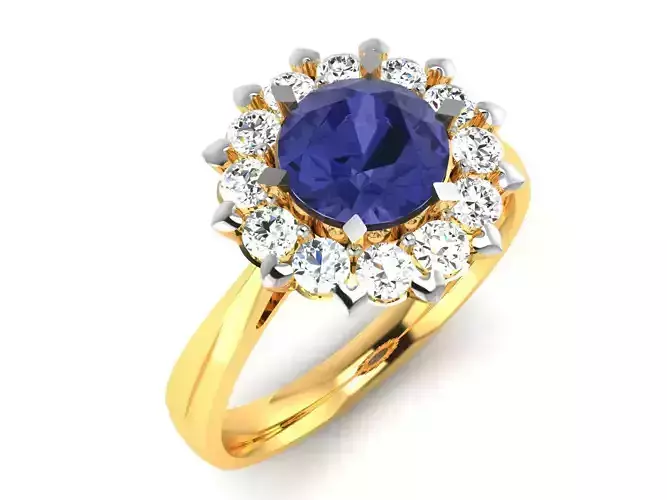 Solitaire Engagement Wedding Diamond Ring 3D print model