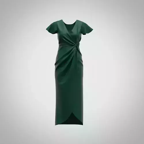ladies warp dress Low-poly 3D model
