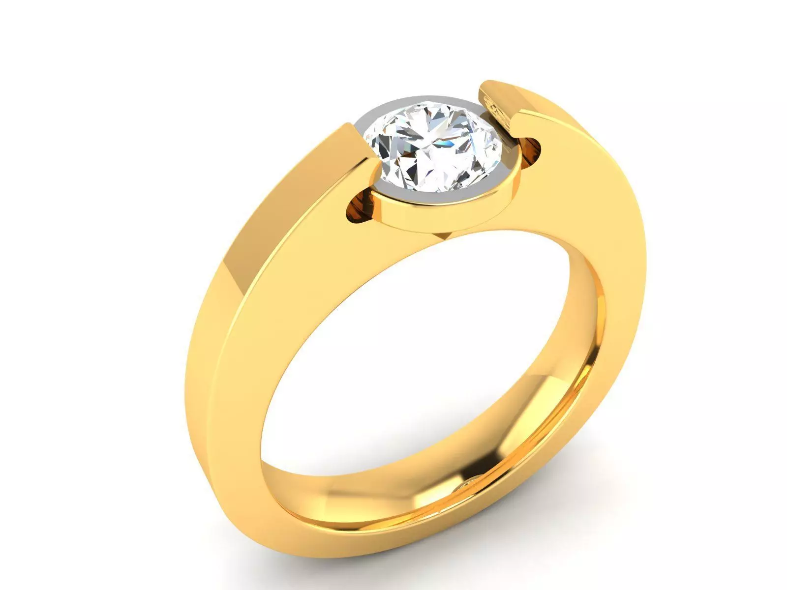 Solitaire Engagement Wedding Diamond Ring 3D print model