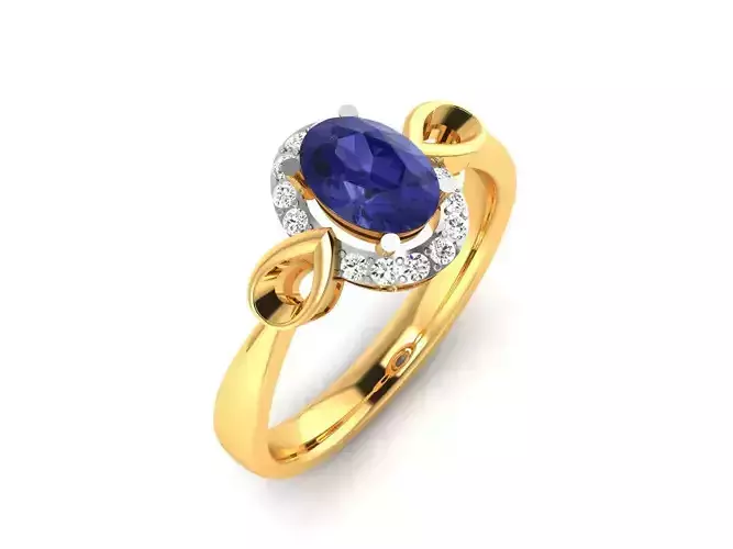 Solitaire Engagement Wedding Diamond Oval Ring 3D print model