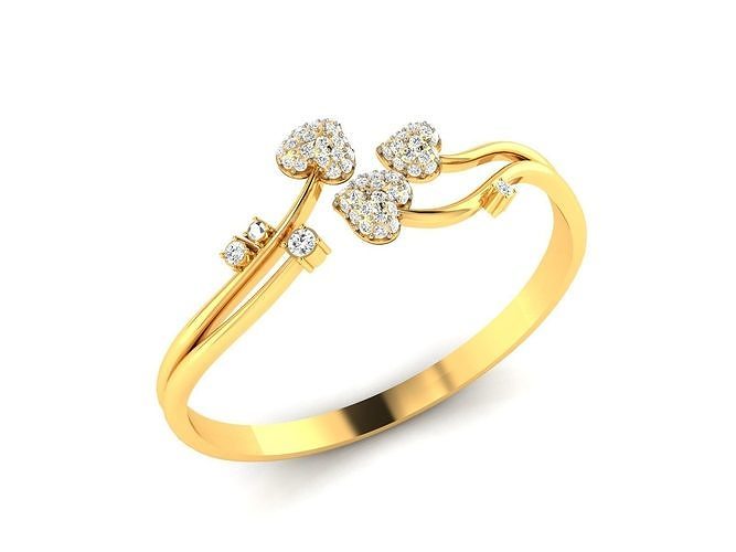 Solitaire Engagement Wedding Diamond Heart Ring 3D print model