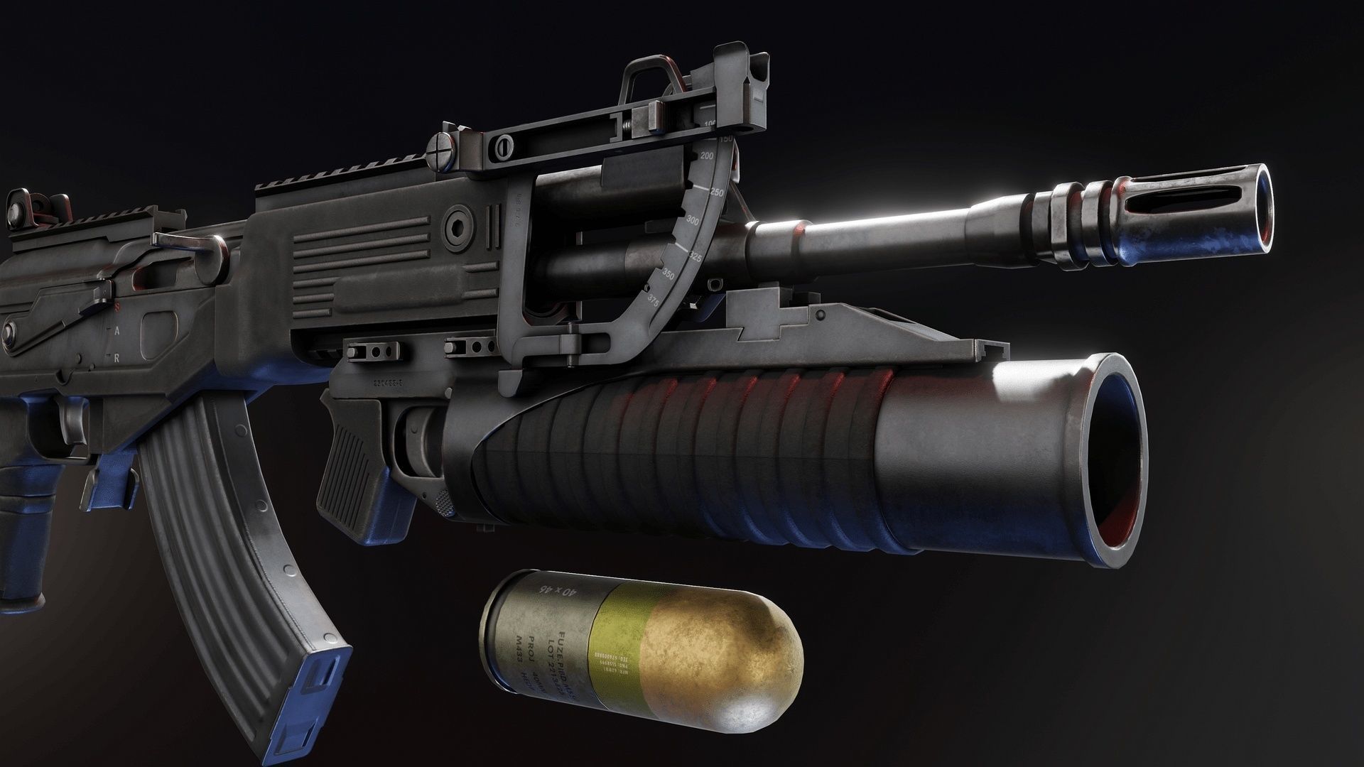 STV-380 with OPL40M Low-poly 3D model_8