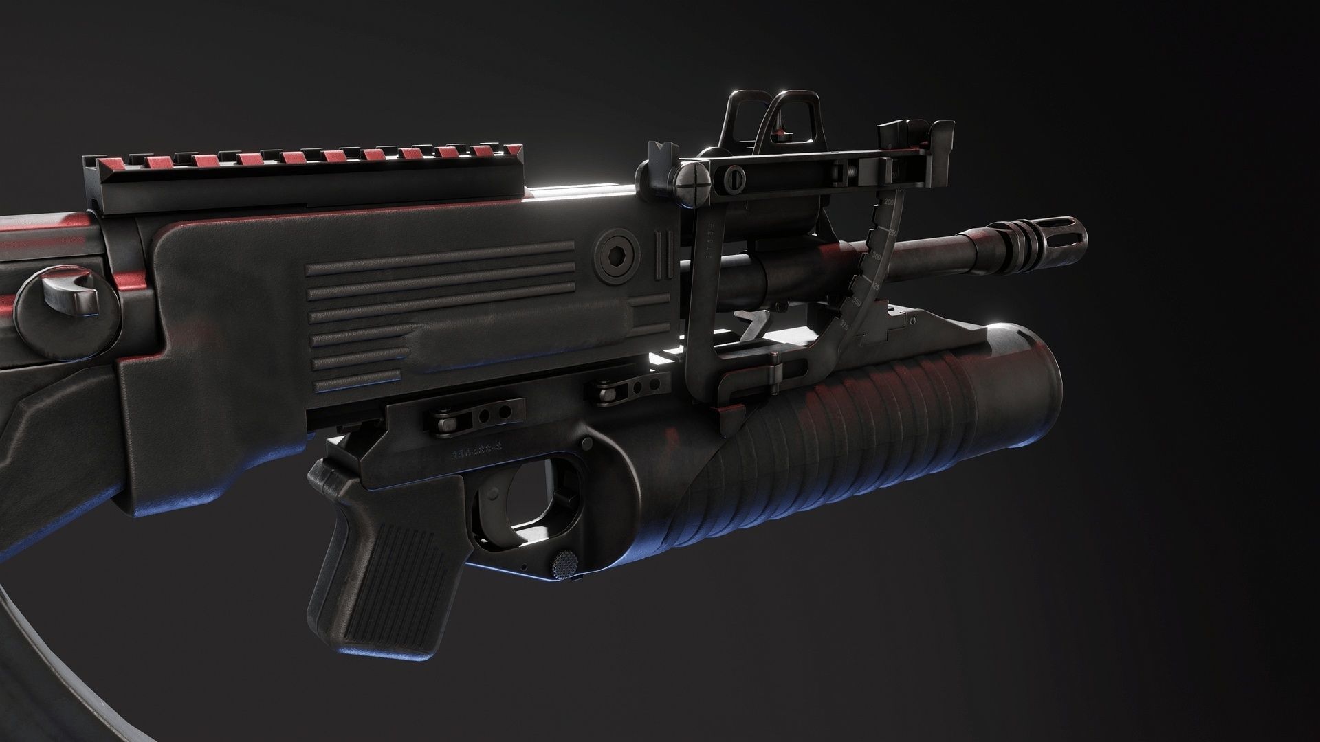 STV-380 with OPL40M Low-poly 3D model_10