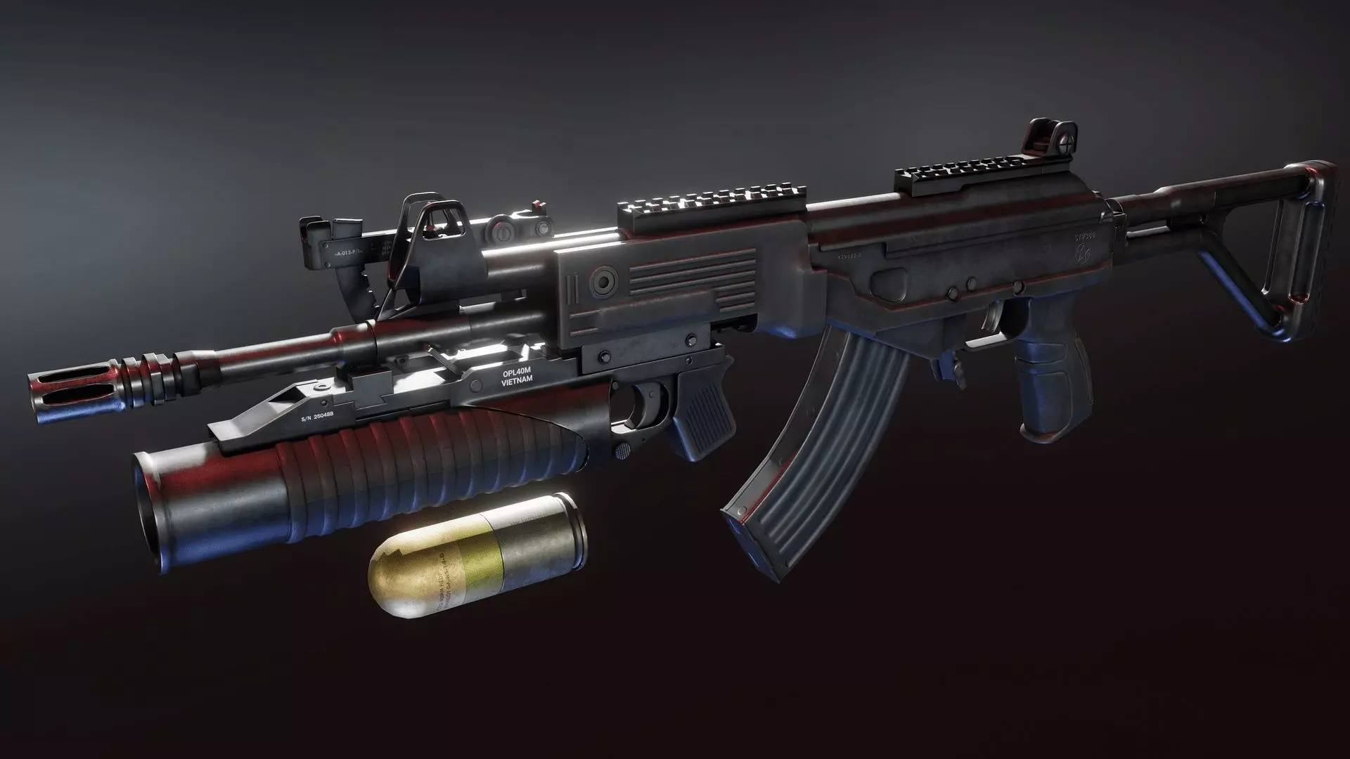 STV-380 with OPL40M Low-poly 3D model_0