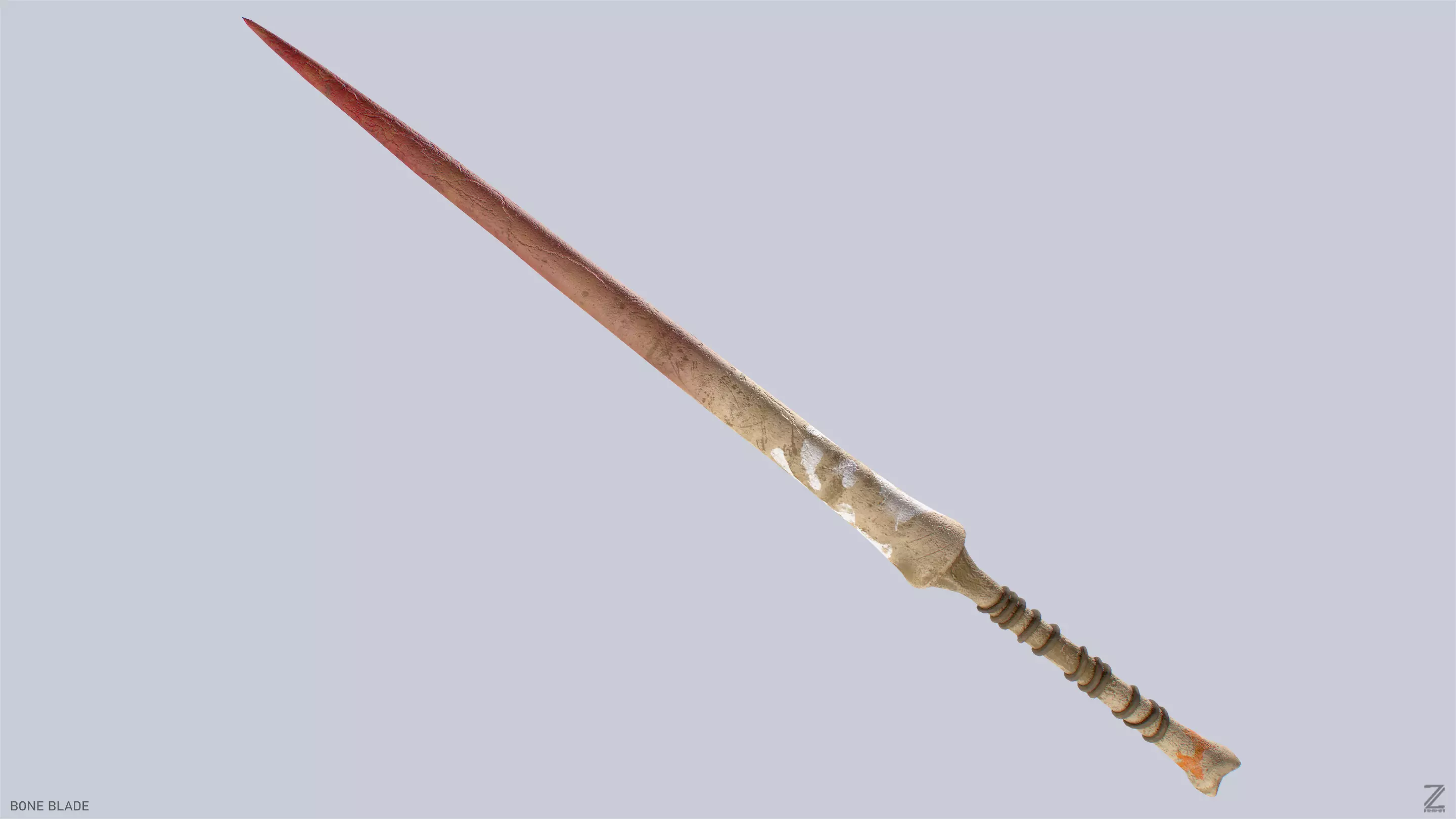 Bone blade Low-poly 3D model_0