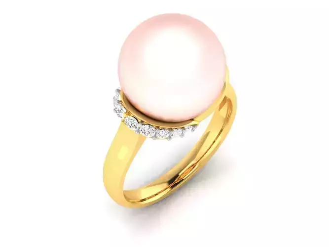Solitaire Engagement Wedding Opal Stone Ring 3D print model