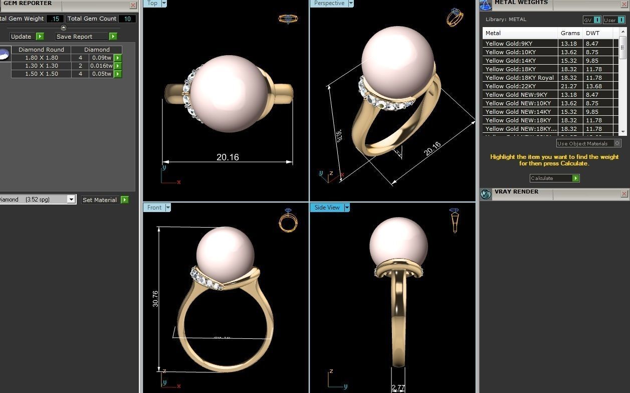 Solitaire Engagement Wedding Opal Stone Ring 3D print model_5