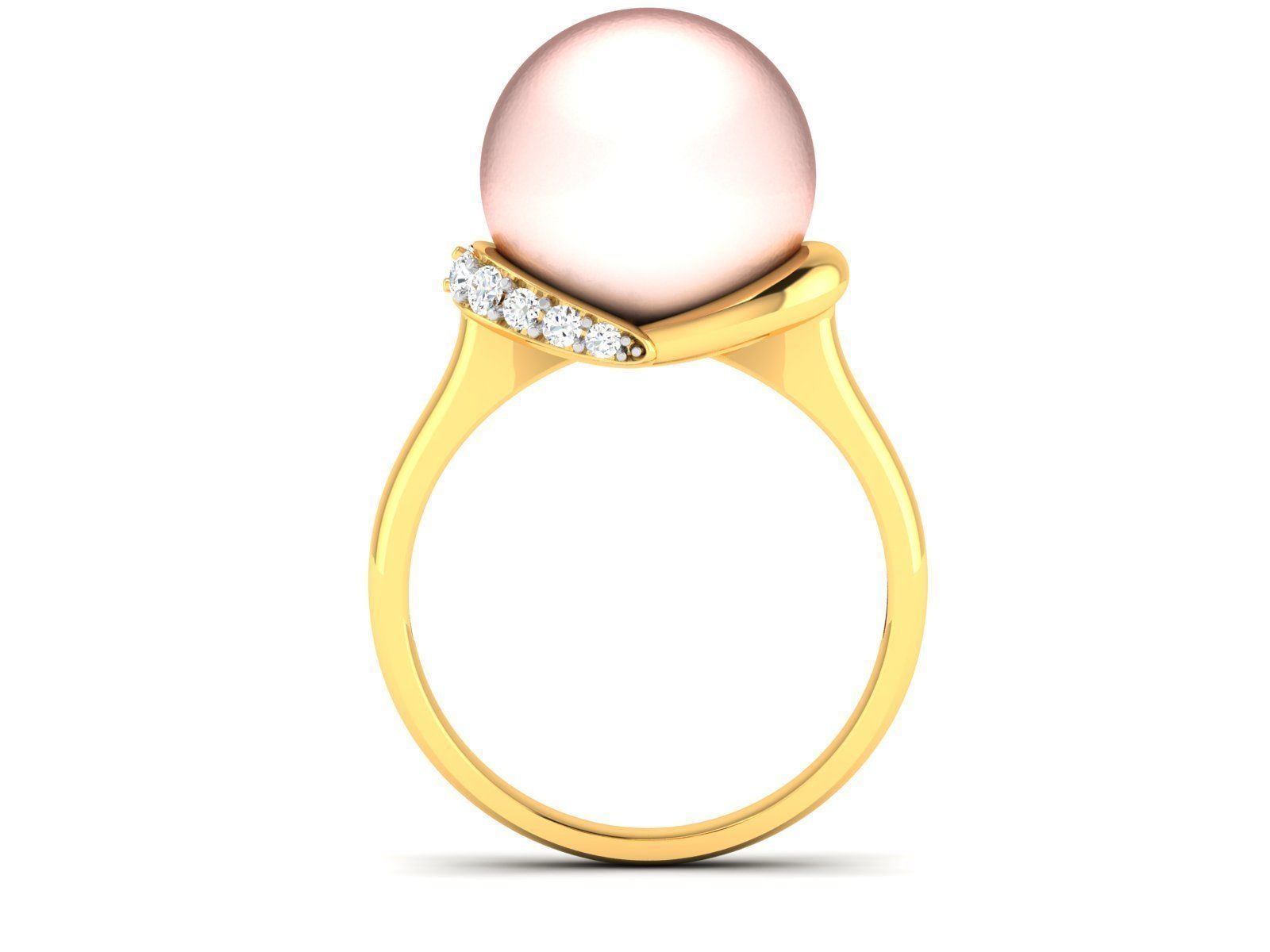 Solitaire Engagement Wedding Opal Stone Ring 3D print model_2