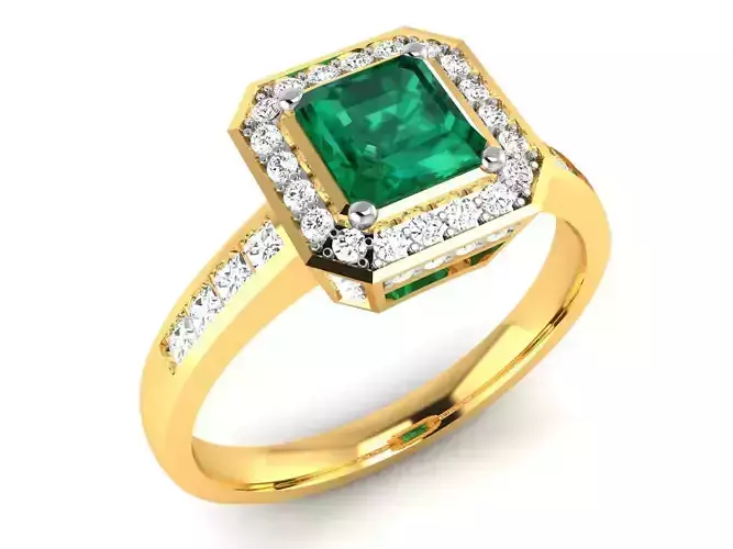 Solitaire Engagement Wedding Princess Stone Ring 3D print model