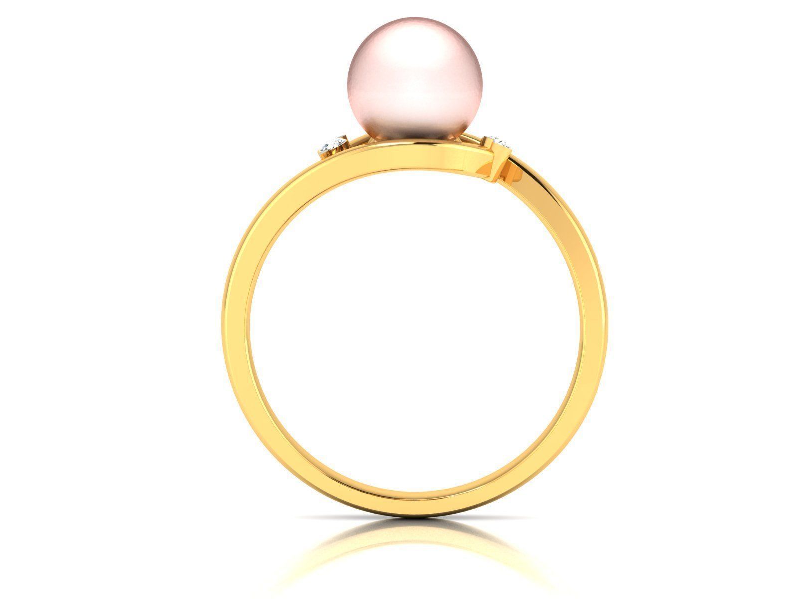 Solitaire Engagement Wedding Opal Stone Ring 3D print model_3