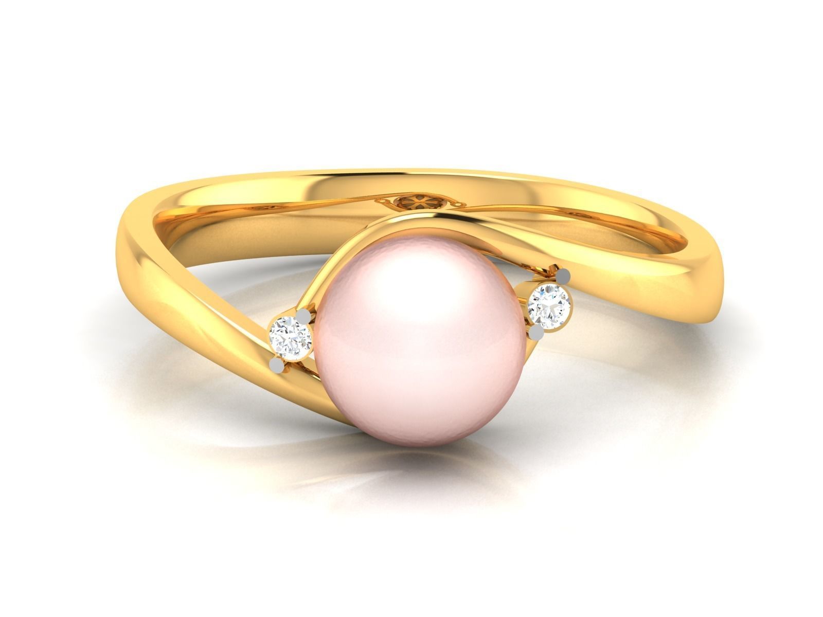 Solitaire Engagement Wedding Opal Stone Ring 3D print model_7