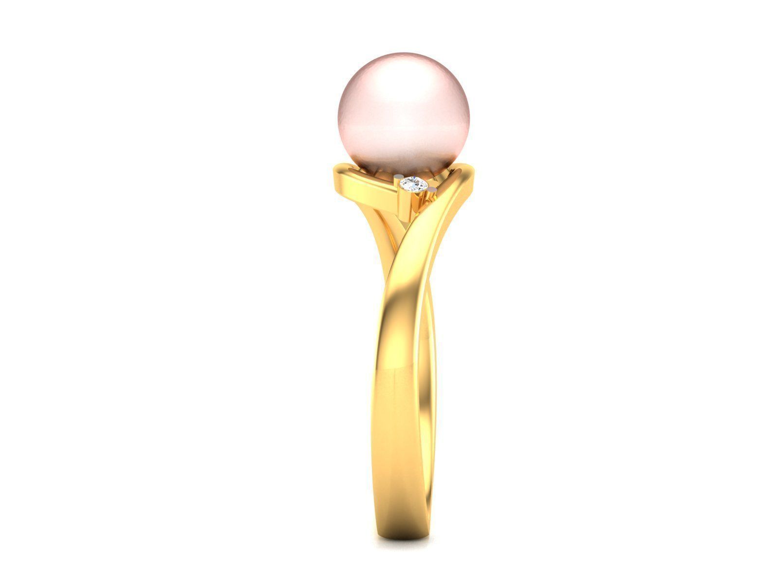 Solitaire Engagement Wedding Opal Stone Ring 3D print model_5