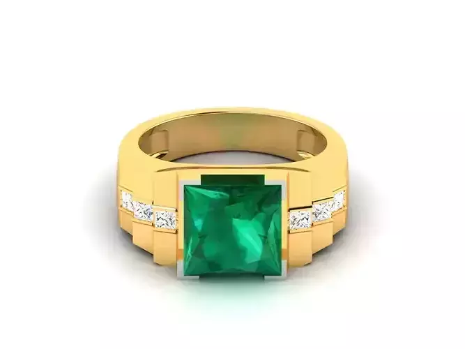 Solitaire Engagement Wedding Princess Stone Ring 3D print model