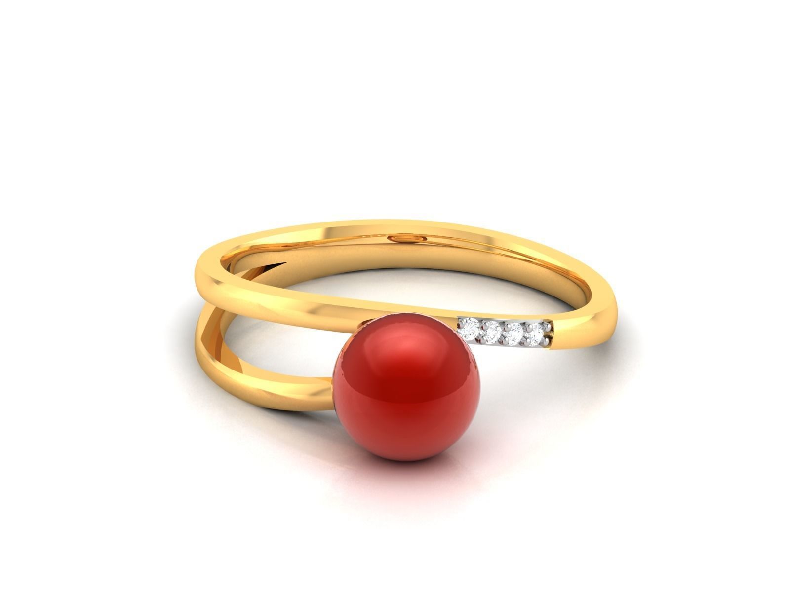 Solitaire Engagement Wedding Opal Stone Ring 3D print model_7