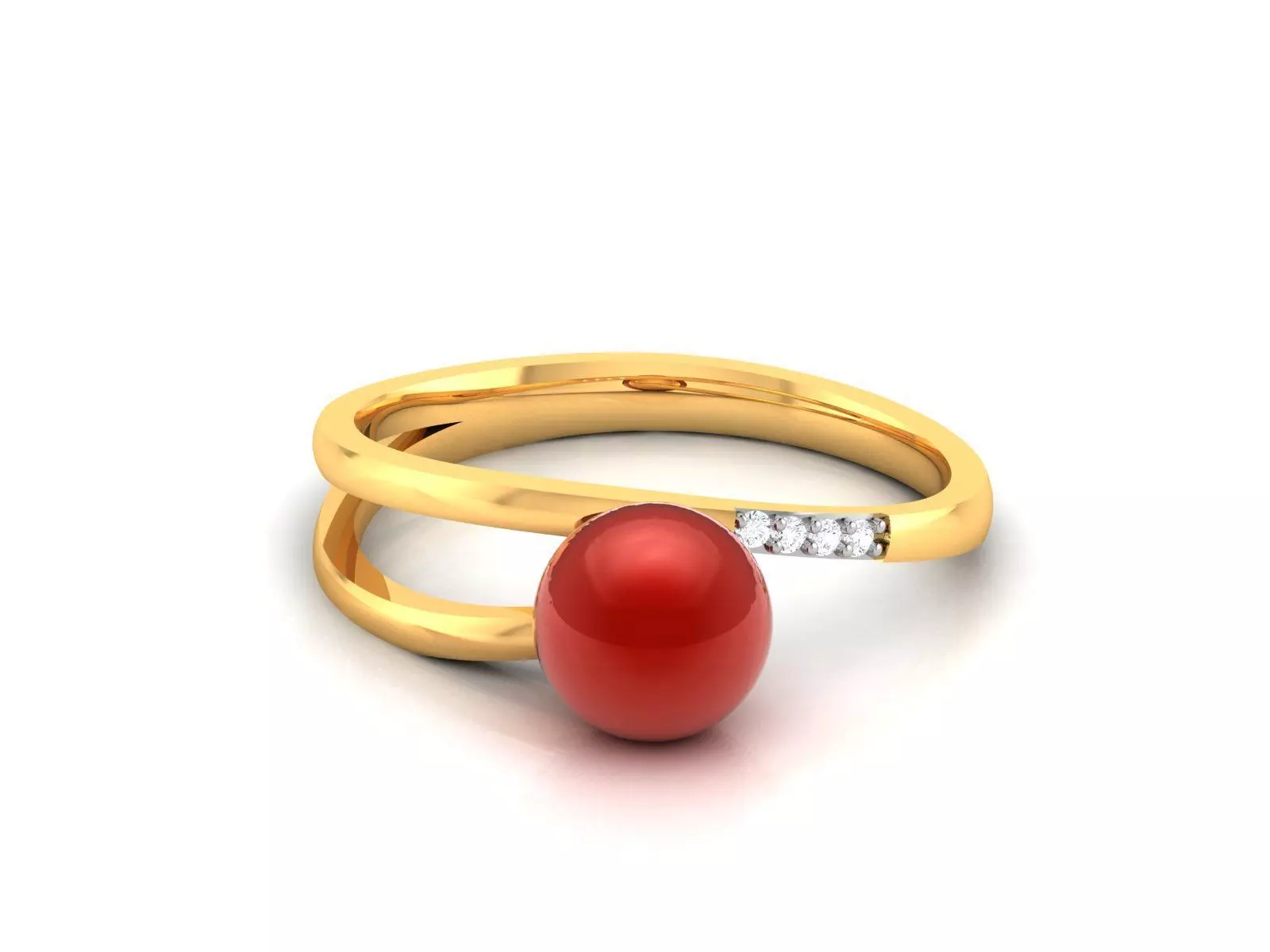 Solitaire Engagement Wedding Opal Stone Ring 3D print model_0