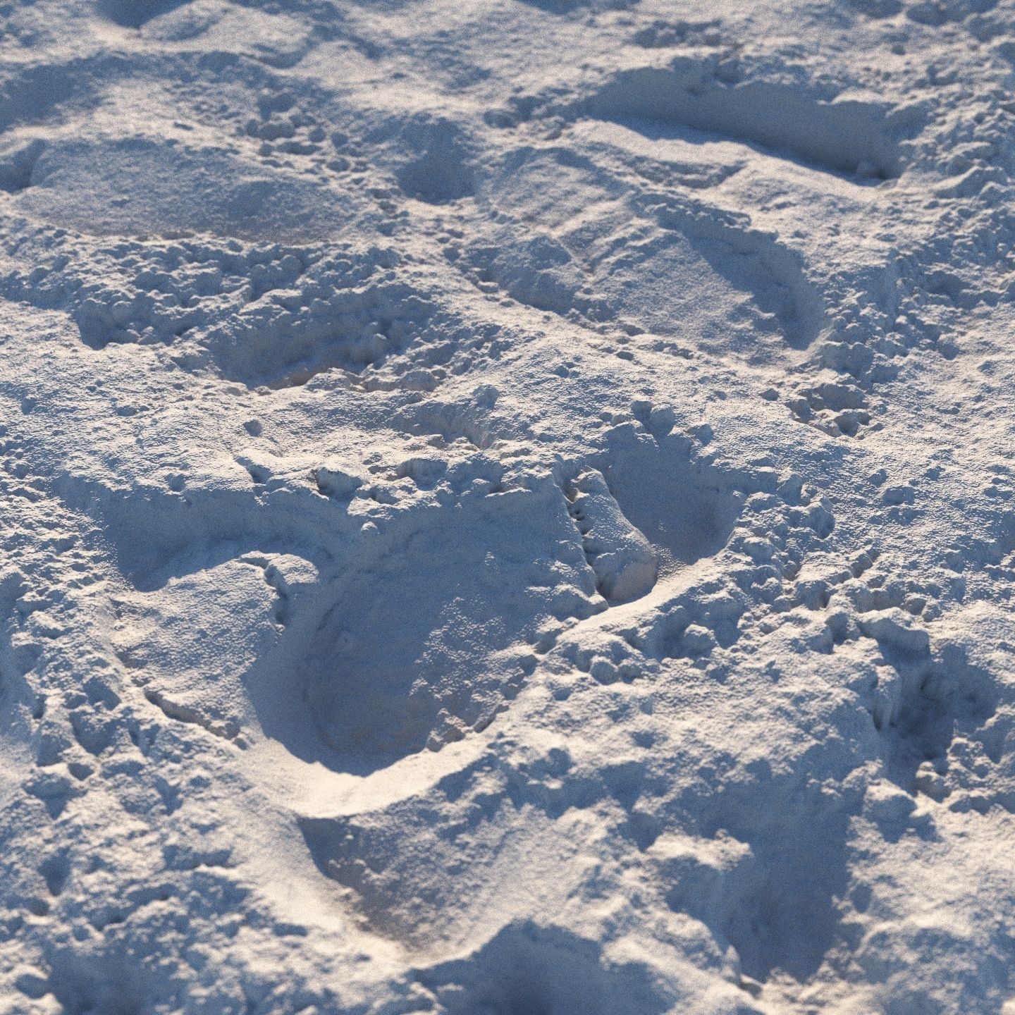 Wet sand material with footprints 3D model_3