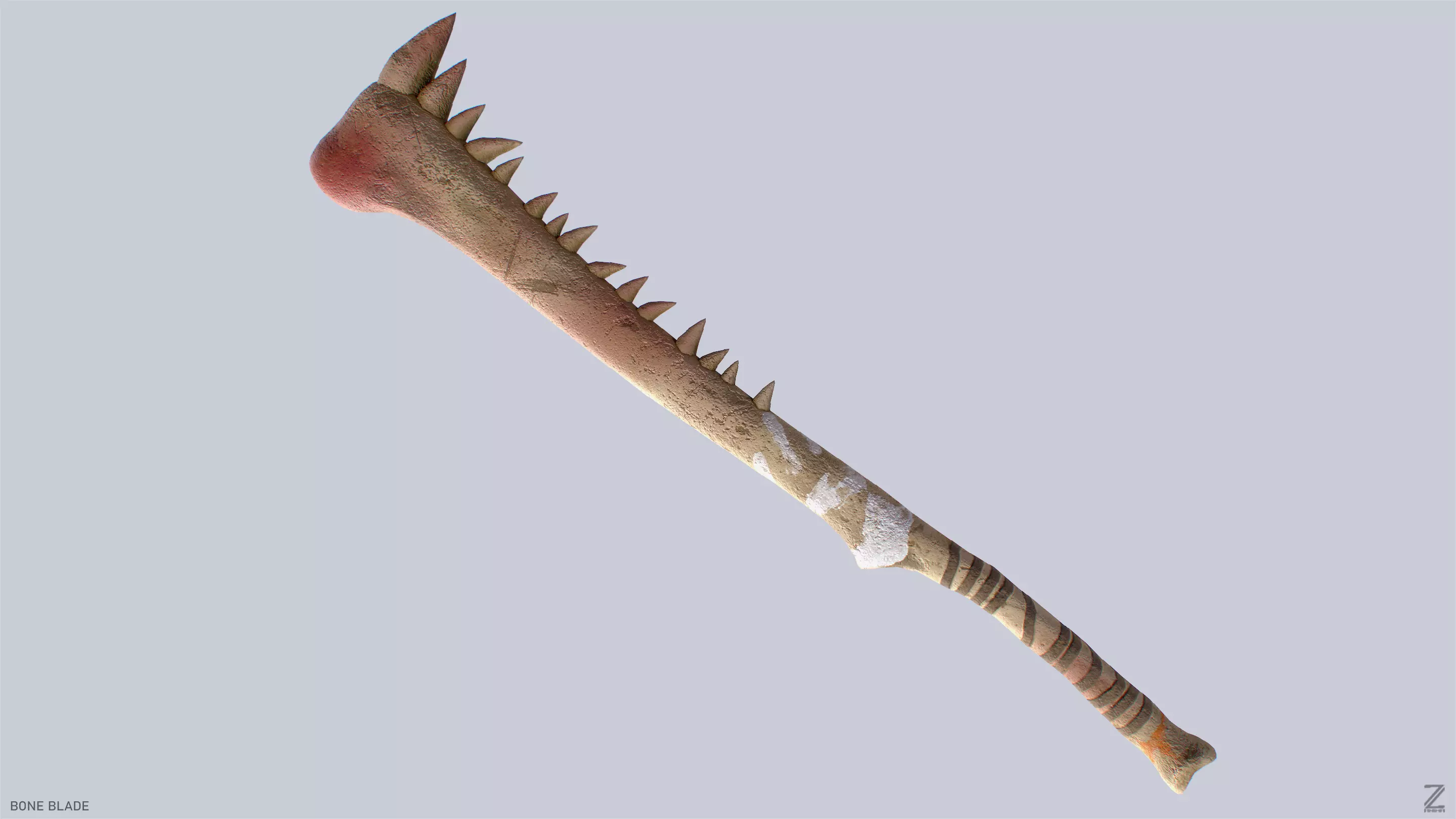 Bone blade Low-poly 3D model_0