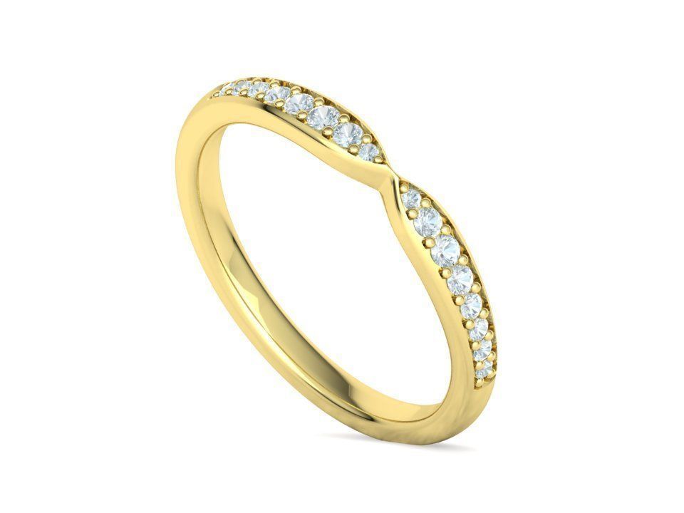 Classic Band Match Ring Half Eternity Band 3dprint model 3D print model_18