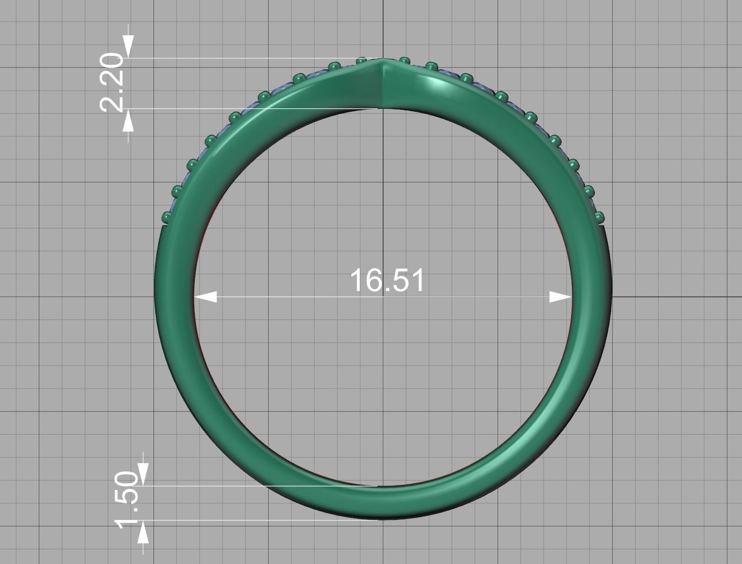 Classic Band Match Ring Half Eternity Band 3dprint model 3D print model_37