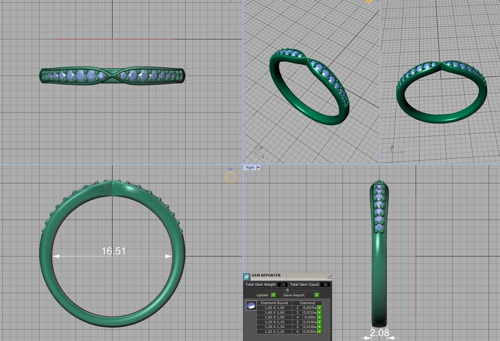 Classic Band Match Ring Half Eternity Band 3dprint model 3D print model_29