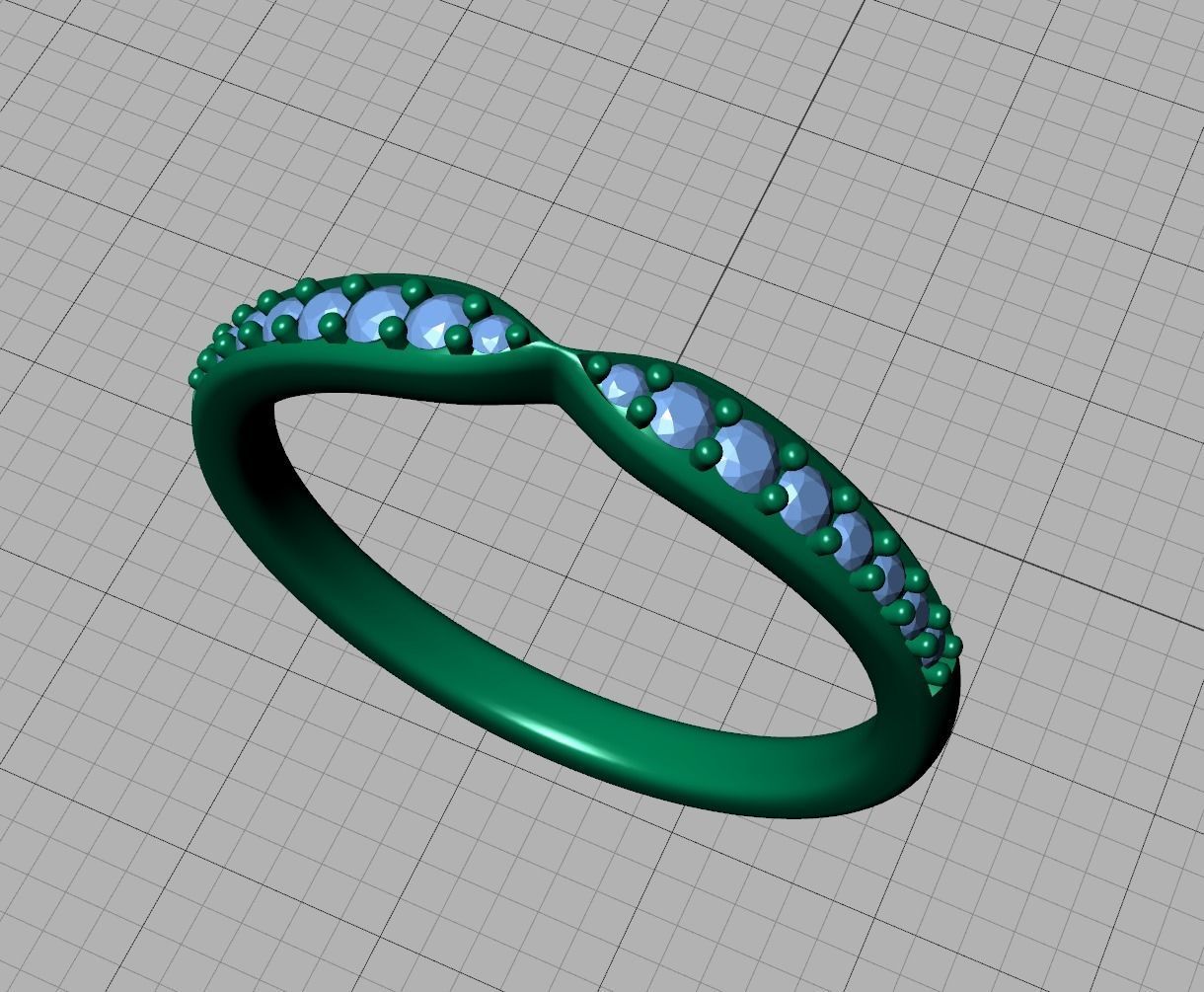 Classic Band Match Ring Half Eternity Band 3dprint model 3D print model_39