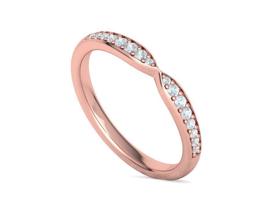 Classic Band Match Ring Half Eternity Band 3dprint model 3D print model_17